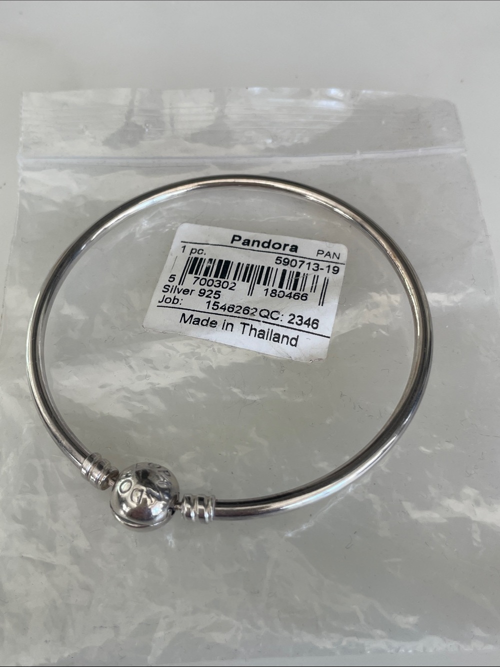 Pandora Silver  Bangle Bracelet - Polished Silver